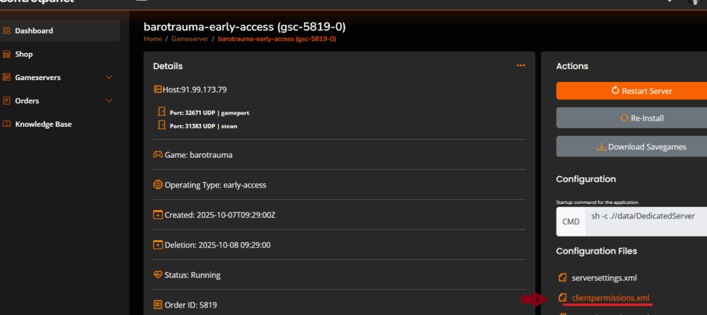 Schnellstart: Barotrauma Dedicated Server Einrichtung