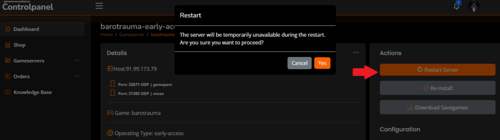 Schnellstart: Barotrauma Dedicated Server Einrichtung